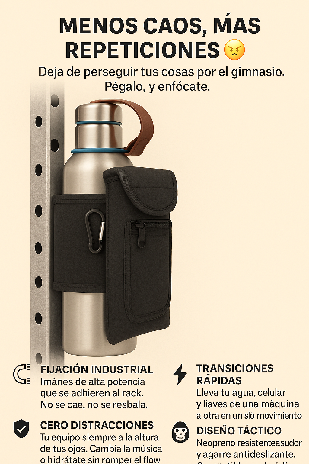 Bolsillo Magnético Táctico para Gym – Tu Zona de Entreno, Sin Interrupciones