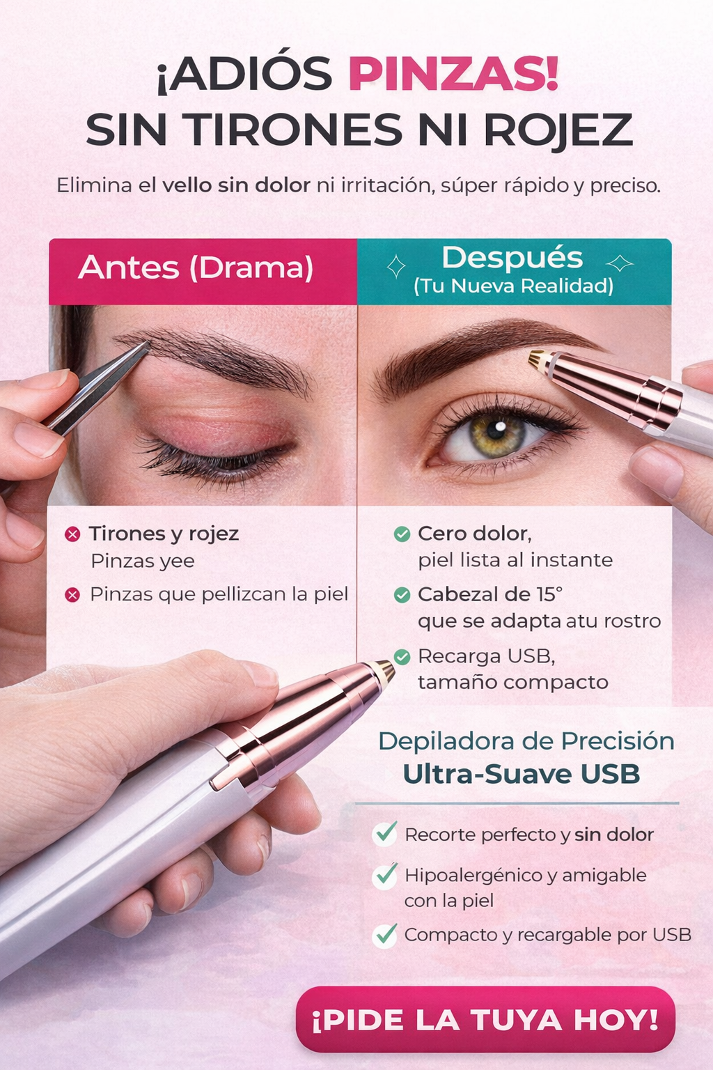 Depiladora de Precisión Ultra-Suave USB